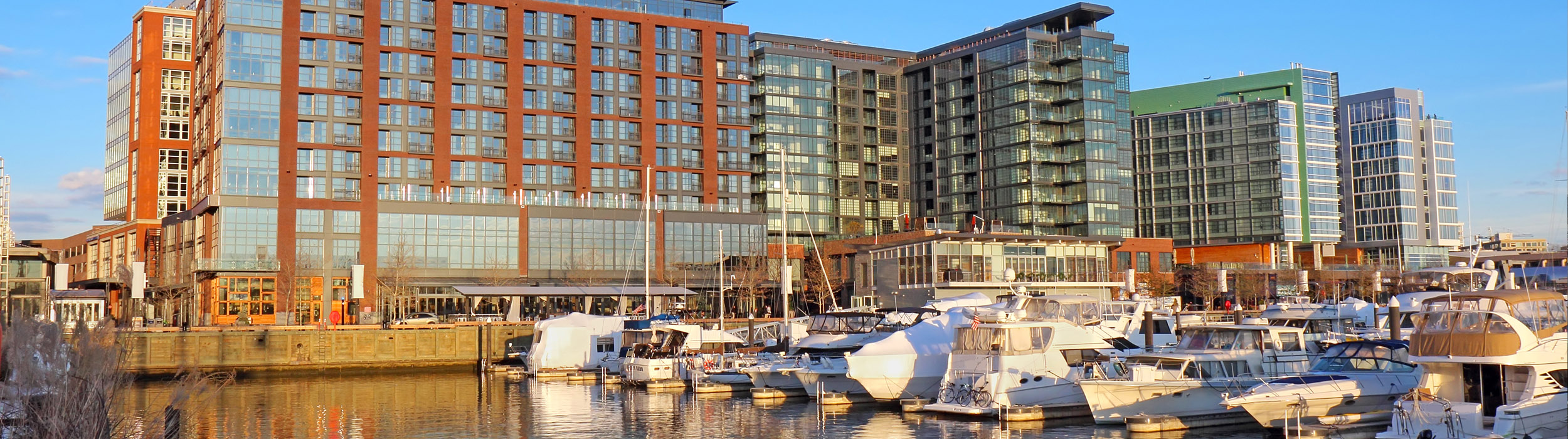 High-rise buildings along the wharf